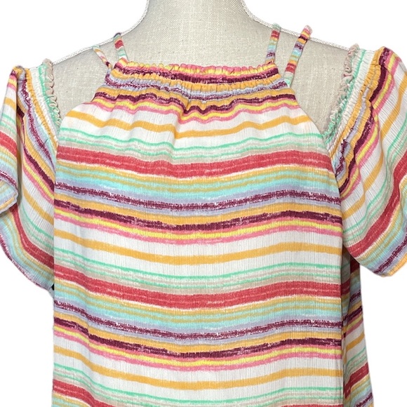 Lily Rose Striped Cold Shoulder Dress - Picture 2 of 10